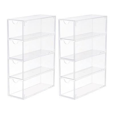 2 Pcs Transparent Glasses Display Box Glasses Case Sunglasses Display Holder Eyeglasses Storage Case