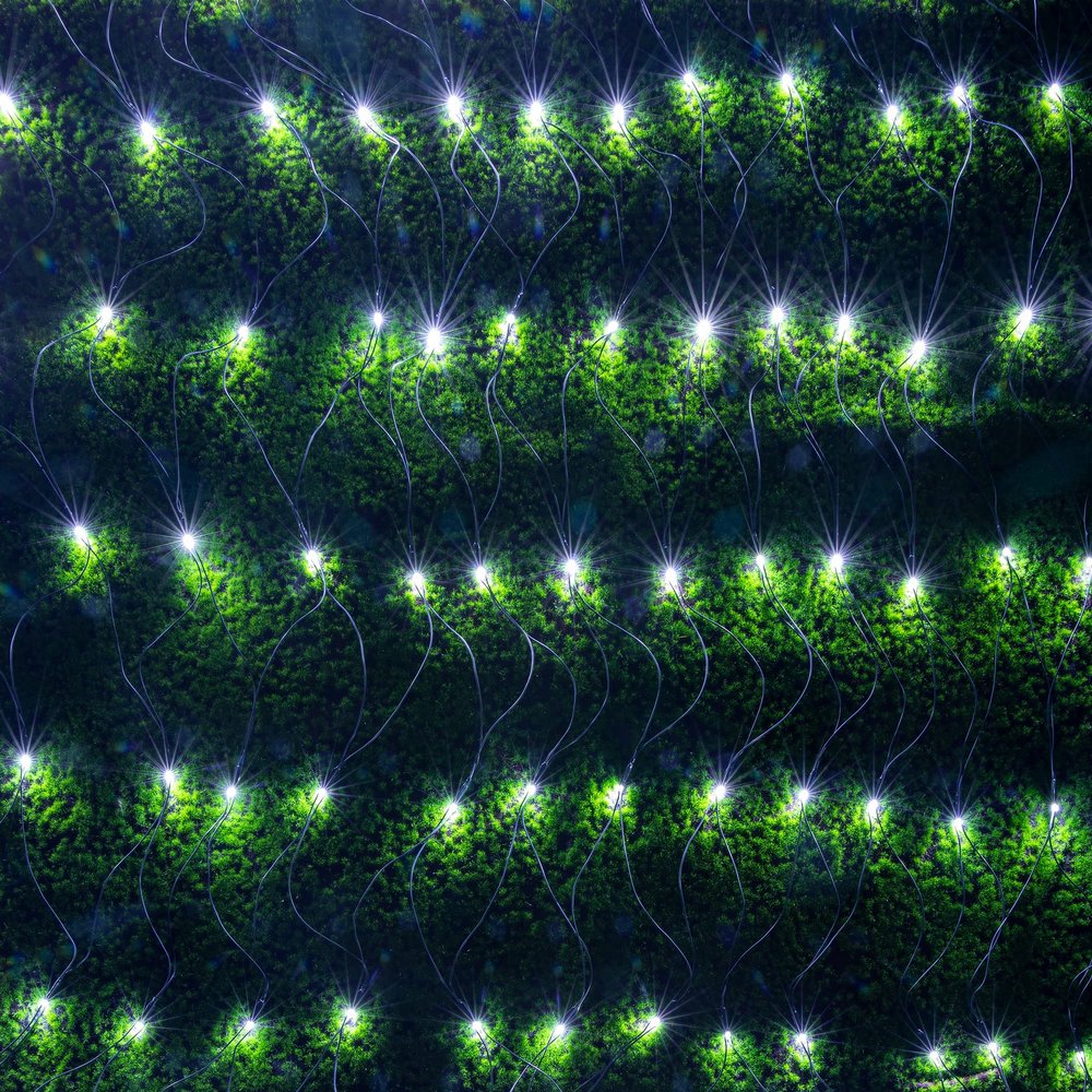 AWQ 200 LED 9.8ft x 6.6ft String Lights Net Mesh Lights Christmas Net Lights 8 Modes for Christmas Wedding Party Home Garden Lawn Bushes Bedroom Indoor Outdoor Decor (9.8ft x 6.6ft, White)