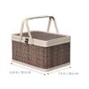 Gadpiparty Woodchip Picnic Basket Hand Woven Candy Snack Fruit Bread Storage Basket with Double Folding Handles and Lid Packing Flower Girl Baskets for Wedding Party Decorations view 2