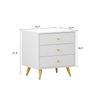 ECACAD Set of 2 Nightstands with 3 Drawers, Modern Bedside Table Versatile End Side Table with Metal Legs for Bedroom, Living Room, White (19.7L x 15.7W x 21.3H) view 3