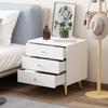 ECACAD Set of 2 Nightstands with 3 Drawers, Modern Bedside Table Versatile End Side Table with Metal Legs for Bedroom, Living Room, White (19.7L x 15.7W x 21.3H) view 4