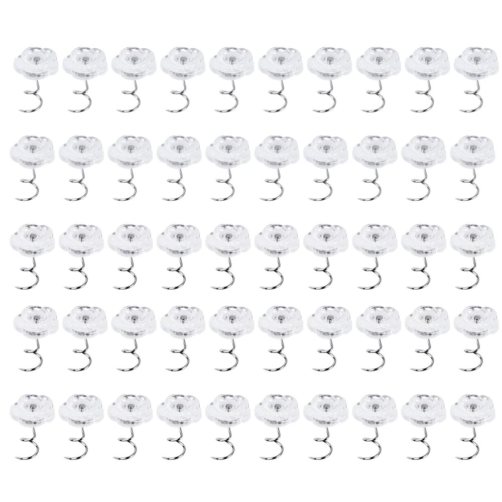 NEBURORA 50 Pieces Upholstery Twist Pins Clear Rose Heads Bed Skirt Pins for Slipcovers Bedskirts Car Slip Furniture Covers in Place