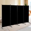CHOSENM 4 Panel Folding Privacy Screens, 6 FT Tall Wall Divider with Metal Frame, Freestanding Room Divider for Office Bedroom Study (4 Panel, Black) view 1