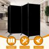 CHOSENM 4 Panel Folding Privacy Screens, 6 FT Tall Wall Divider with Metal Frame, Freestanding Room Divider for Office Bedroom Study (4 Panel, Black) view 4