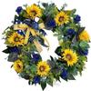 Artificial Flower Wreath Faux Floral Wreath Hanging Wreath Front Door Garland for Spring Summer Fall Winter Indoor Outdoor Decoration view 1