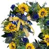 Artificial Flower Wreath Faux Floral Wreath Hanging Wreath Front Door Garland for Spring Summer Fall Winter Indoor Outdoor Decoration view 2