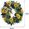 Artificial Flower Wreath Faux Floral Wreath Hanging Wreath Front Door Garland for Spring Summer Fall Winter Indoor Outdoor Decoration view 3