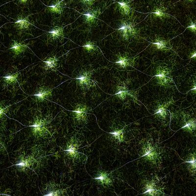 AWQ 360 LED 13.1ft x 6.6ft String Lights Net Mesh Lights Christmas Net Lights 8 Modes for Christmas Wedding Party Home Garden Lawn Bushes Bedroom Indoor Outdoor Decor (White)