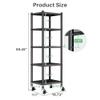 PXRACK 5-Tier Kitchen Storage Shelves, Adjustable Metal Shelves for Storage Pantry Shelves with Rolling Wheels, Storage Rack Shelving Unit Organizer for Bedroom Laundry Closet view 2