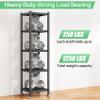PXRACK 5-Tier Kitchen Storage Shelves, Adjustable Metal Shelves for Storage Pantry Shelves with Rolling Wheels, Storage Rack Shelving Unit Organizer for Bedroom Laundry Closet view 3
