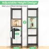 PXRACK 5-Tier Kitchen Storage Shelves, Adjustable Metal Shelves for Storage Pantry Shelves with Rolling Wheels, Storage Rack Shelving Unit Organizer for Bedroom Laundry Closet view 4