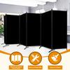 CHOSENM 6 Panel Folding Privacy Screens, 6 FT Tall Wall Divider with Metal Frame, Freestanding Room Divider for Office Bedroom Study (6 Panel, Black) view 4
