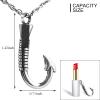 abooxiu Personalized Fishing Hook Urn Necklace for Ashes Fish Hook Stainless Steel Cremation Jewelry Memorial Pendant Keepsake for Men (Silver) view 2