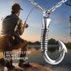 abooxiu Personalized Fishing Hook Urn Necklace for Ashes Fish Hook Stainless Steel Cremation Jewelry Memorial Pendant Keepsake for Men (Silver) view 4
