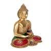 Brass Buddha Meditation position Idol (Height 18 Inches) view 4