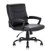 CLATINA Leather Office Executive Chair, Mid Back Computer Desk Chair with Lumbar Support and Padded Armrests, Ergonomic Adjustable Swivel Chair for Home, Black view 1
