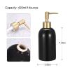uxcell Soap Dispenser-14Oz Ceramic Dish Hand Soap Dispenser with Pump for Kitchen Bathroom, Black view 2