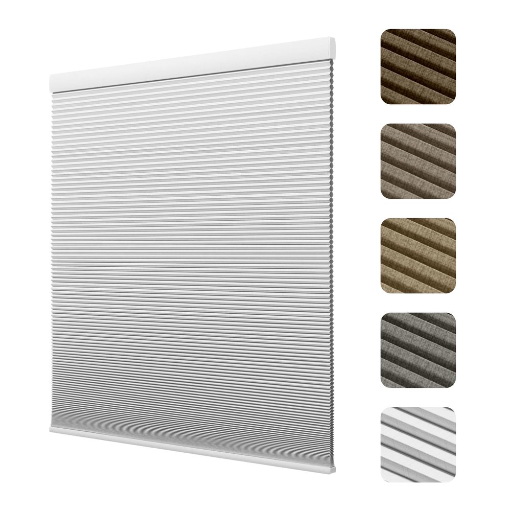 Boolegon Cordless Linen Cellular Shades,Blackout White, 77" W x 56" H