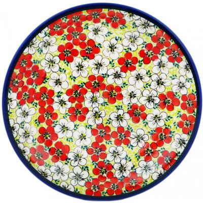 Polmedia Polish Pottery Dinner Plate UNIKAT - Blessed Morning Pattern Handmade in Boleslawiec Poland + Certificate of Authenticity