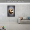 3D Metal Effect Canvas Wall Art, Fist Canvas Wall Art for Men Bedroom, Modern Silver Wall Canvas Art for Living Room, Framed Canvas Wall Art, Valentine's Day Wall Pictures for Bedroom 28x40 Inches view 3