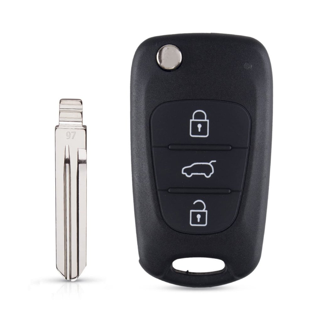 LadyCent 3 Buttons Flip Folding Remote Auto Car Key Shell Blanks Case, for Kia Rio 3 Picanto Soul Ceed Cerato Sportage K2 K3 K5,Model 2