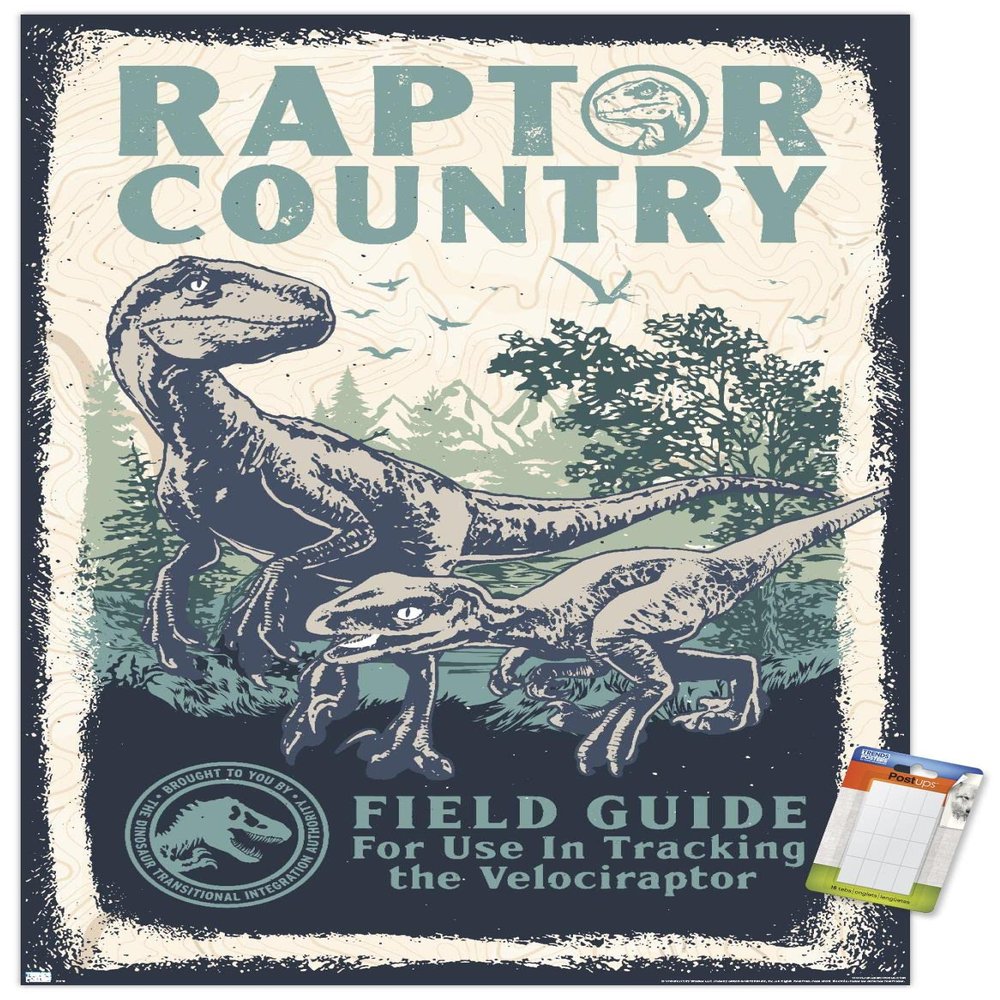 Trends International Jurassic World: Dominion - Raptor Country Wall Poster, 14.725" x 22.375", Premium Poster & Mount Bundle