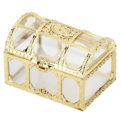 Candy Boxes Party Favors 12pcs, Treasure Chest Shape Wedding Candy Box Chocolates Container Wedding Party Supplies(Gold)