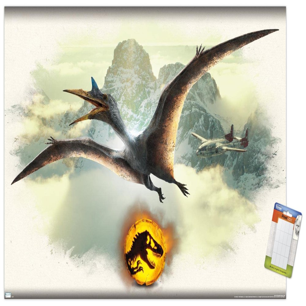 Trends International Jurassic World: Dominion - Quetzalcoatlus Focal Wall Poster, 14.725" x 22.375", Premium Poster & Mount Bundle