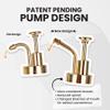 Molimoli Syrup Dispenser for Coffee Bars, Glass Syrup Bottle w. Pump, 16.9 oz 500 ml, Set of 2, Gold Upgraded Dispenser view 2