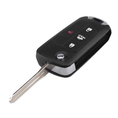 LadyCent Mdified 4 Buttons Uncut Blank Remote Flip Folding Key Shell Case Fob, for Nissan Altima Maxima Sentra Versa