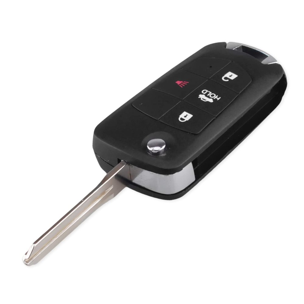LadyCent Mdified 4 Buttons Uncut Blank Remote Flip Folding Key Shell Case Fob, for Nissan Altima Maxima Sentra Versa