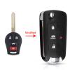 LadyCent Mdified 4 Buttons Uncut Blank Remote Flip Folding Key Shell Case Fob, for Nissan Altima Maxima Sentra Versa view 2