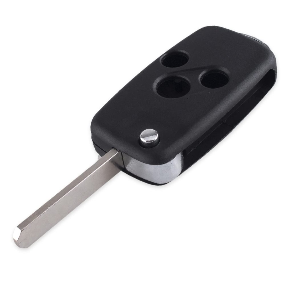 LadyCent 3 Buttons Modified Folding Flip Remote Key Shell Cover Car Key Cover Uncut Blade, for Honda Accord CR-V Civic Pilot