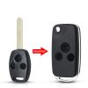 LadyCent 3 Buttons Modified Folding Flip Remote Key Shell Cover Car Key Cover Uncut Blade, for Honda Accord CR-V Civic Pilot view 2