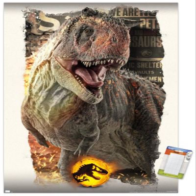 Trends International Jurassic World: Dominion - Carnotaurus Focal Wall Poster, 22.375" x 34", Premium Poster & Mount Bundle