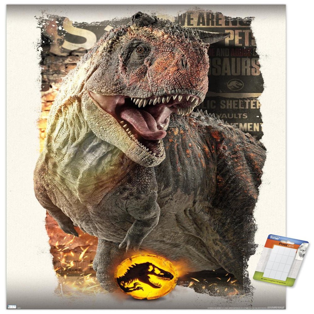 Trends International Jurassic World: Dominion - Carnotaurus Focal Wall Poster, 22.375" x 34", Premium Poster & Mount Bundle