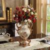 Elegant Large Flower Vases Table Centerpiece for Kitchen Dining Living Room Home Decor, European RetroTall Big Resin Flowers Chinese Vases for Bedroom Decorations, Beige 13.39in6.3in view 2