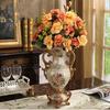 Elegant Large Flower Vases Table Centerpiece for Kitchen Dining Living Room Home Decor, European RetroTall Big Resin Flowers Chinese Vases for Bedroom Decorations, Beige 13.39in6.3in view 3