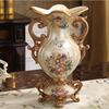 Elegant Large Flower Vases Table Centerpiece for Kitchen Dining Living Room Home Decor, European RetroTall Big Resin Flowers Chinese Vases for Bedroom Decorations, Beige 13.39in6.3in view 4