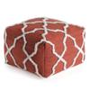 Anji Mountain 100% Handmade & Handcrafted Comfortable Home Dcor Pouf Ottoman Footrest for Living Room, Bedroom, Nursery, Kidsroom, Patio Furniture - (22" x 22" x 16"- Red,Ivory) view 1
