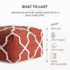 Anji Mountain 100% Handmade & Handcrafted Comfortable Home Dcor Pouf Ottoman Footrest for Living Room, Bedroom, Nursery, Kidsroom, Patio Furniture - (22" x 22" x 16"- Red,Ivory) view 4
