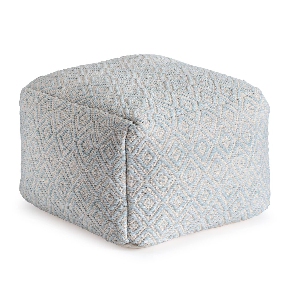 Anji Mountain 22"x22"x16" Handmade & Handcrafted Ottoman Pouf Comfortable Pouf Ottoman Foot Rest & Home Dcor Accent for Living Room, Bedroom, Nursery, Kids Room, Patio - Cherokee Arctic