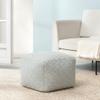 Anji Mountain 22"x22"x16" Handmade & Handcrafted Ottoman Pouf Comfortable Pouf Ottoman Foot Rest & Home Dcor Accent for Living Room, Bedroom, Nursery, Kids Room, Patio - Cherokee Arctic view 2