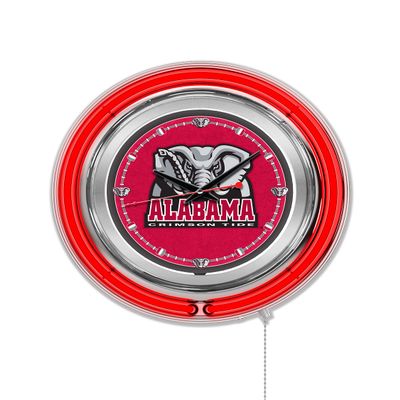 HBS University of Alabama (Elephant) 15" Double Neon Wall Clock
