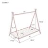 Twin Size Metal Floor Play House Bed with Slat for Kids Girls Boys, House Teepee Bed Tent Bed Frame No Box Spring Needed (Pink-Metal#66) view 2