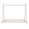 Twin Size Metal Floor Play House Bed with Slat for Kids Girls Boys, House Teepee Bed Tent Bed Frame No Box Spring Needed (Pink-Metal#66) view 4