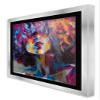 10x10 Frame Silver Wood With Black Mat | 13x13 Frame Matted to 10x10 | Display Your Photo Under UV Acrylic Shatter Guard Front, with Foam Board Backing and Wall Hanging Hardware - Wall Frame Square view 3