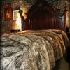 Animal Friendly Faux Fur Coyote Bedspread, Comforter, Throw Blanket, Pillow or Sham, Velvety Soft Cuddle Minky Lined, Custom Handmade USA (60"x72") view 1