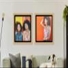 10x10 Frame Natural Wood With Black Mat | 13x13 Frame Matted to 10x10 | Display Your Photo Under UV Acrylic Shatter Guard Front, with Foam Board Backing and Wall Hanging Hardware - Wall Frame Square view 3