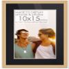 10x15 Frame Natural Wood with Black Mat | 12x17 Frame Matted to 10x15 | Display Your Print Under UV Acrylic Shatter Guard Front, with Foam Board Backing and Wall Hanging Hardware - Wall Frame view 1